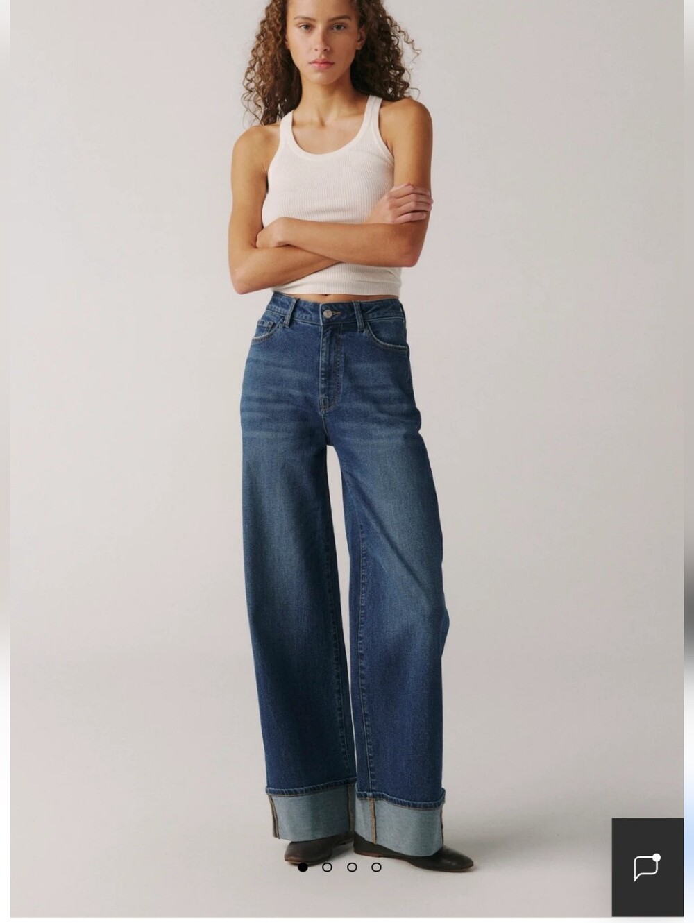 Warp + Weft NCE Wide Leg Jeans Double Cuff Size 26 Like New